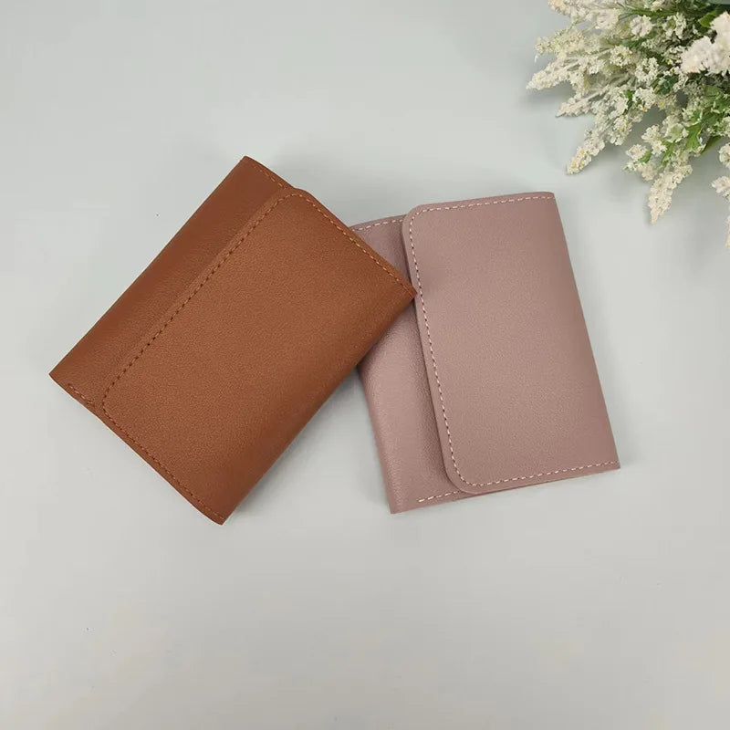 Women Short Wallet Multi-card Bag Mini Pouch Multifunction Card Holder Coin Purse Simple Three Fold Portable Lady Mini Wallets