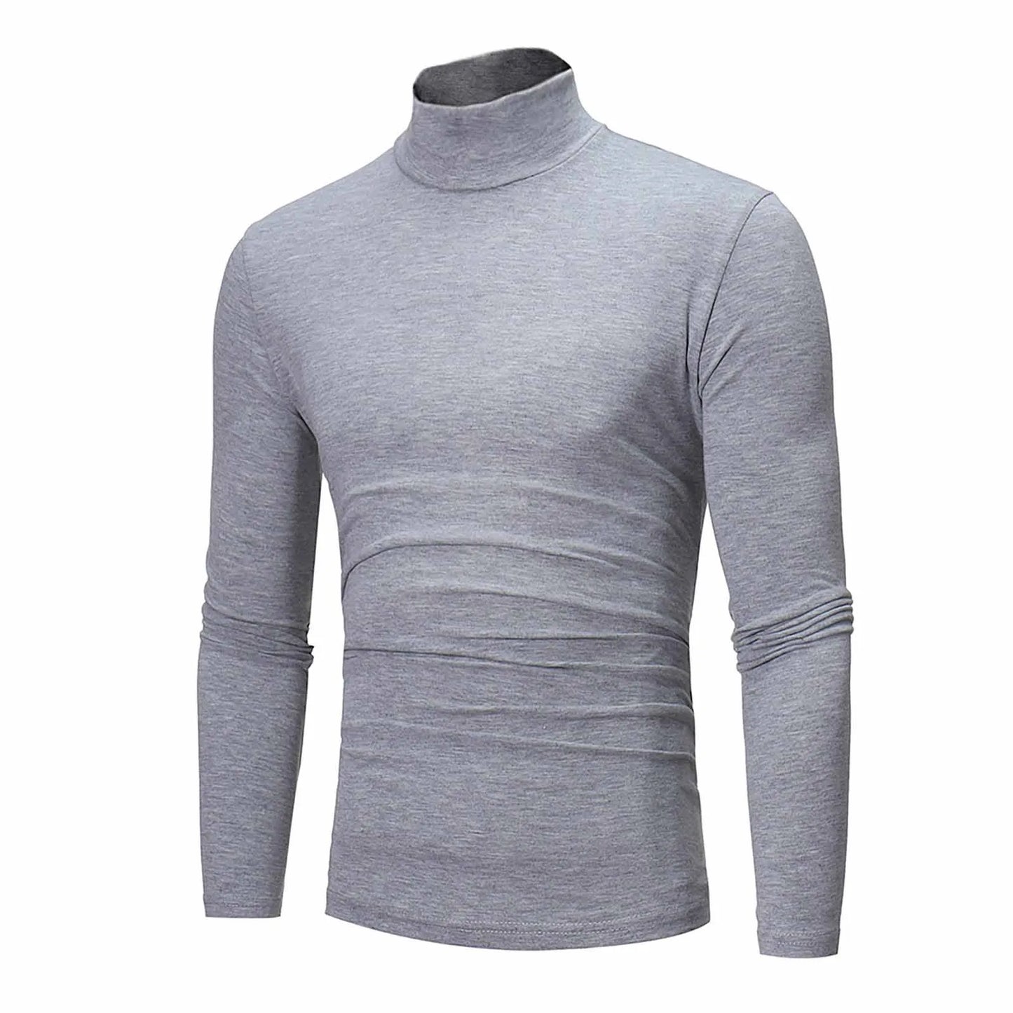 Pull en coton pour homme de haute qualité, pull en coton pour homme, col mi-haut, doux et chaud, tricoté, coupe slim