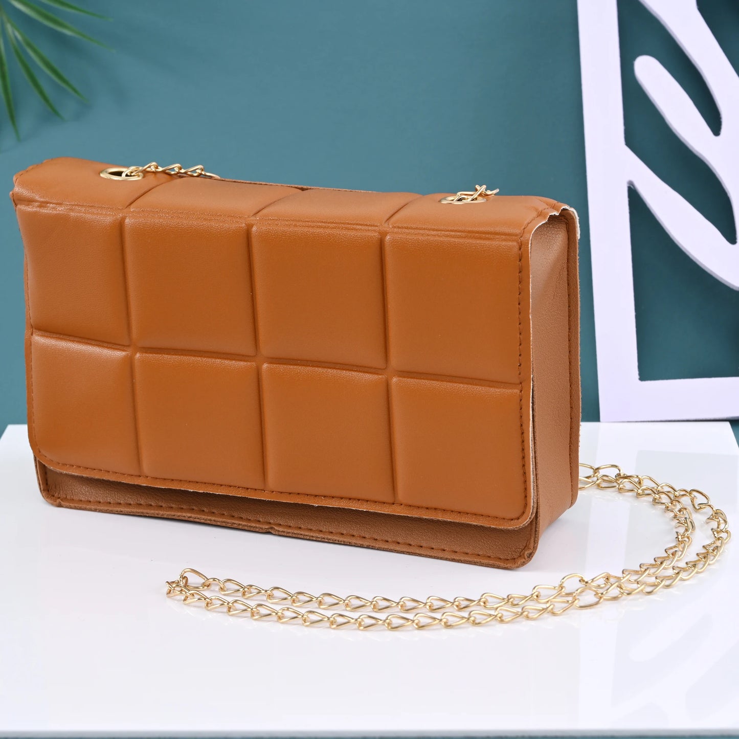 2024 New PU Leather Shoulder Bags for Women Fashion Texture Chain Rhomboid Crossbody Bags Summer Trend Handbags Phone Bag Ladies