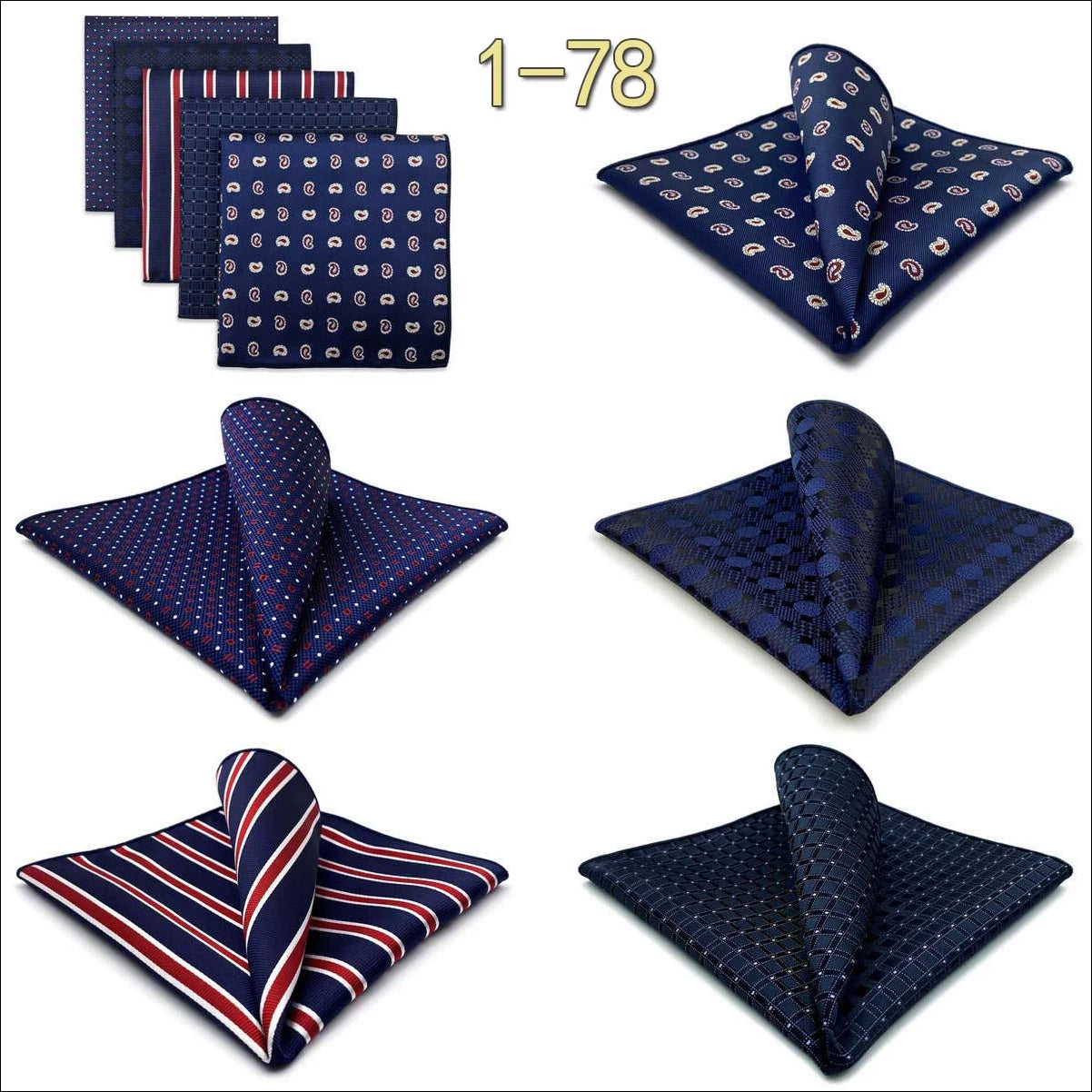 5 Pieces Mens Pocket Squares Wedding Handkerchiefs Set Fashion Formal Bundle Luxury Unique