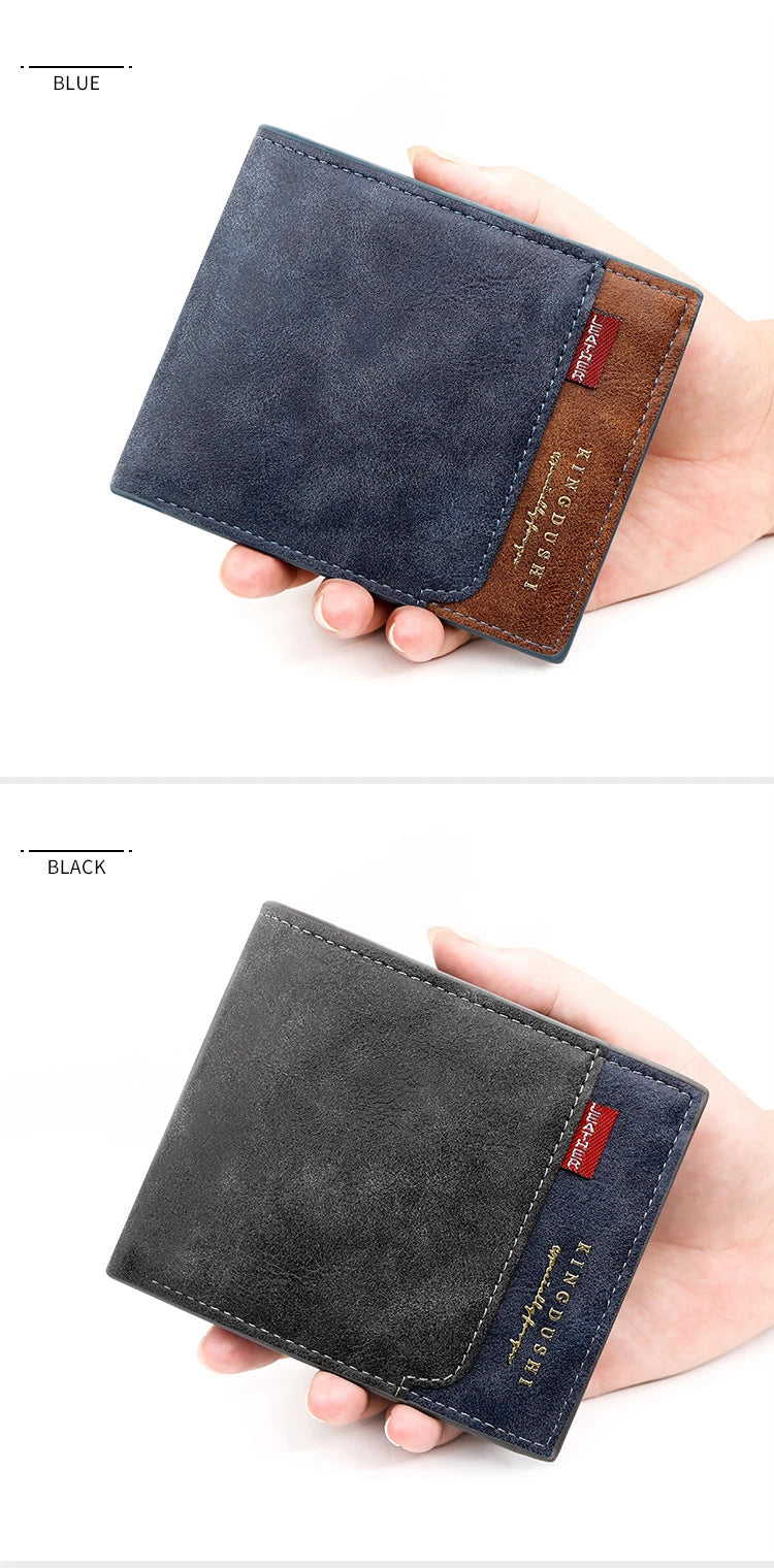 Free Name Customized Men Wallets New Short Luxury Card Holder Small Mens Clutch Wallet PU Leather Coin Pocket Zipper Male Purses