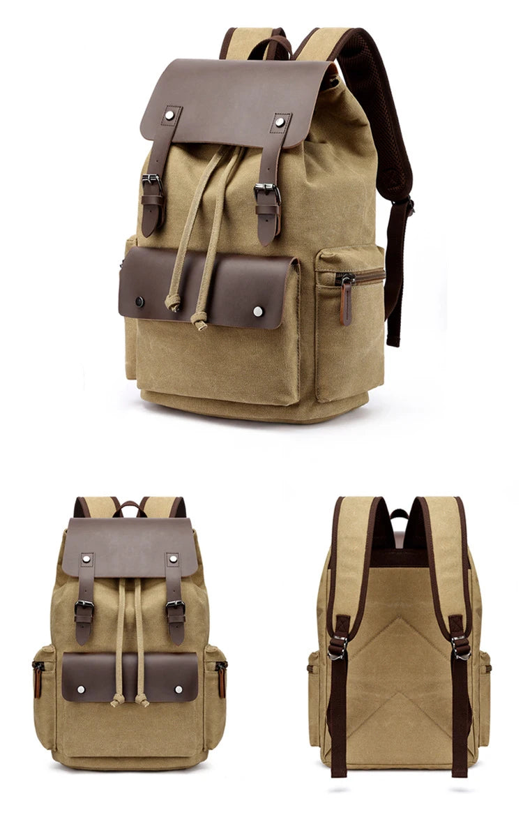 NEW Men's Backpack Vintage Canvas Backpack School Bag Men's Travel Bags Large Capacity Backpack Laptop Backpack Bag High Qualit