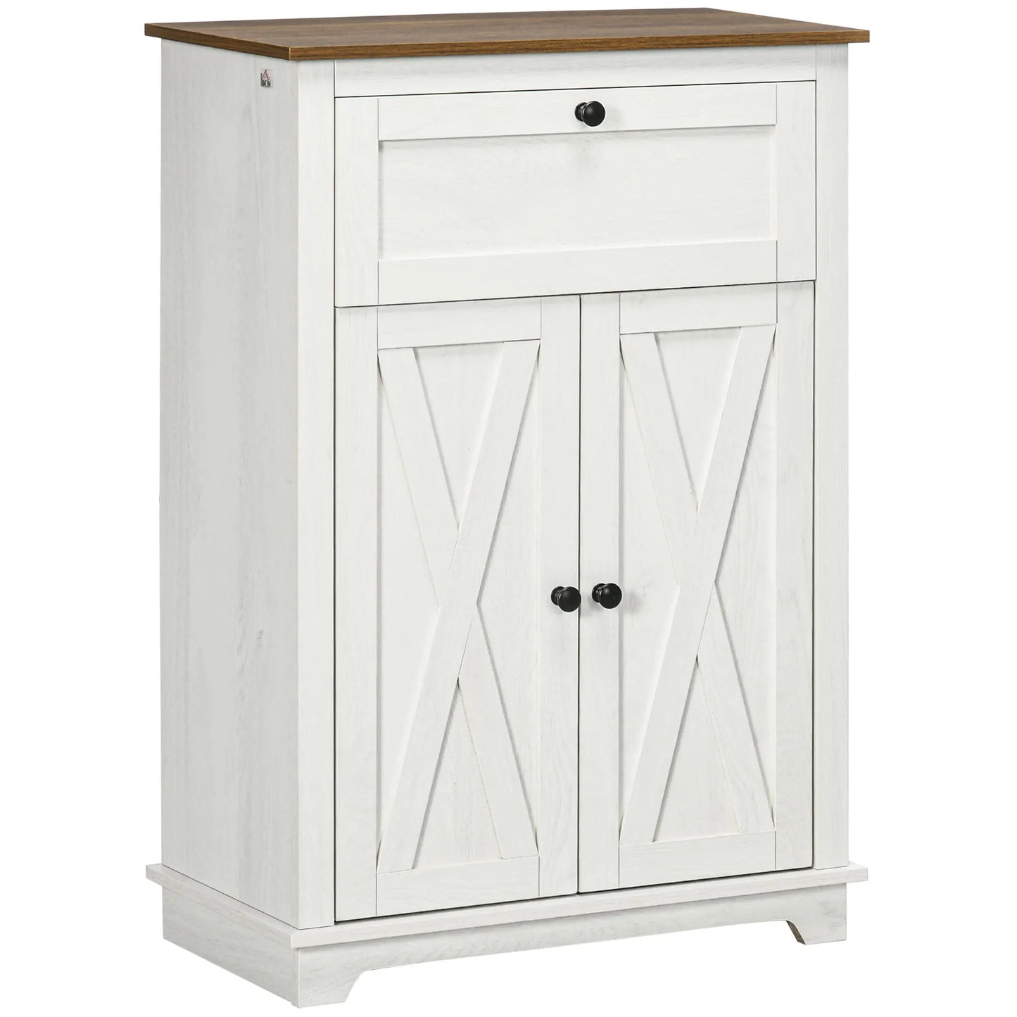 HOMCOM living room sideboard with double drawer doors 60x30x87,4 cm white