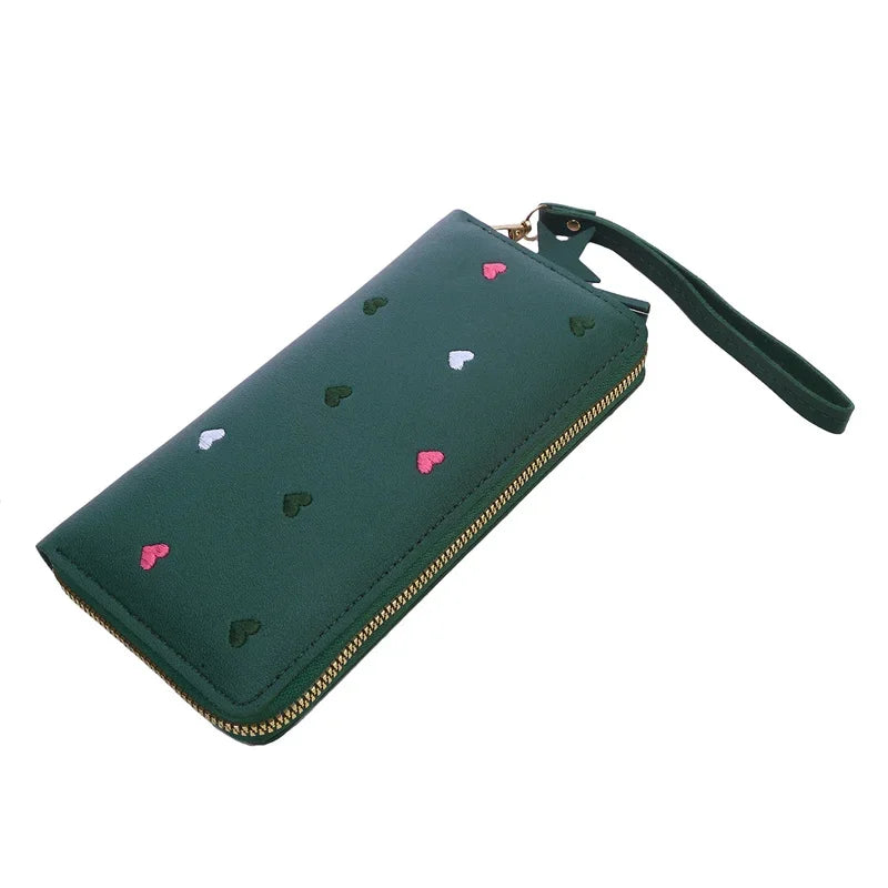 Women Long Wallets Purses Luxury Love Heart Wallets for Ladies Girl Money  Pocket Card Holder Female Wallets Phone Clutch Bag