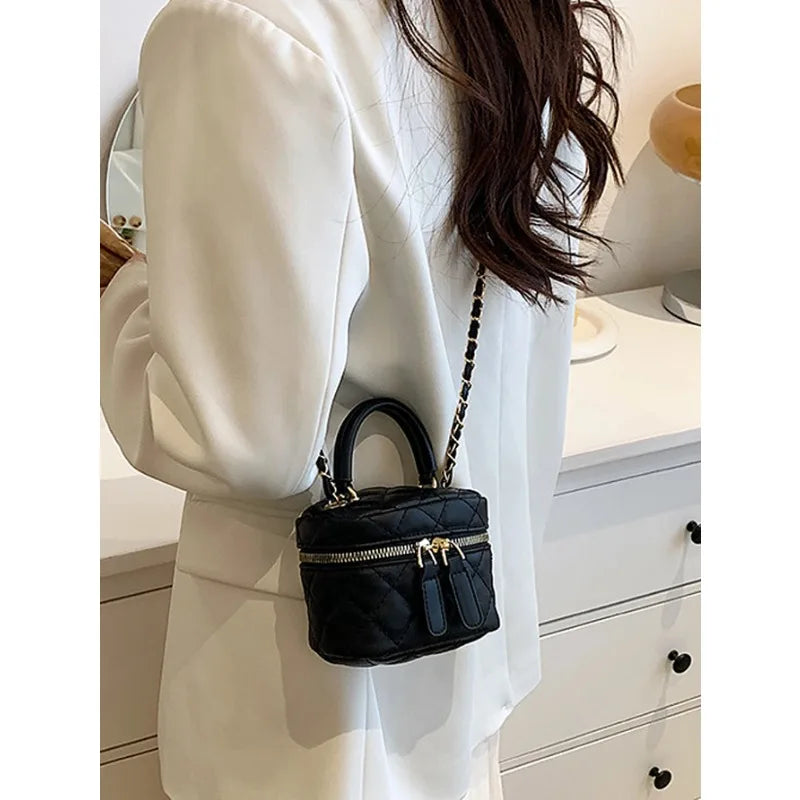 New Mini Quilted Chain Diamond Checkered Women's Crossbody Bag Fashion Mini Designer Handbag High Quality PU Women's Small Bag