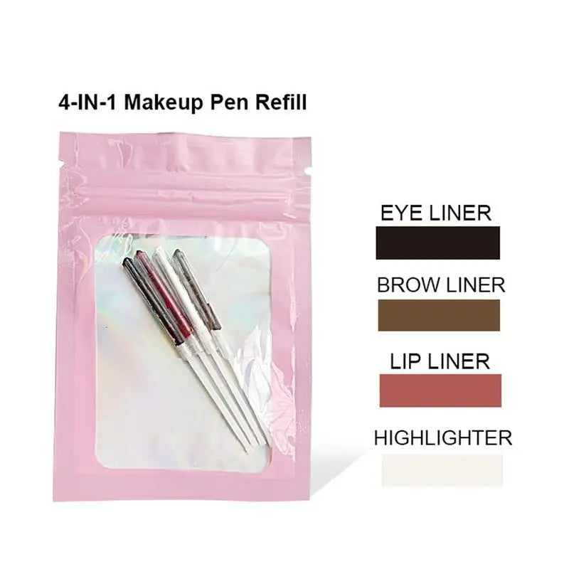 4 In 1 Makeup Pen Eyebrow Pencil Waterproof Drawing Eye Brow Long Lasting Easy Wear Eyeliner Eyebrow Pen Sweatproof Makeup Pen