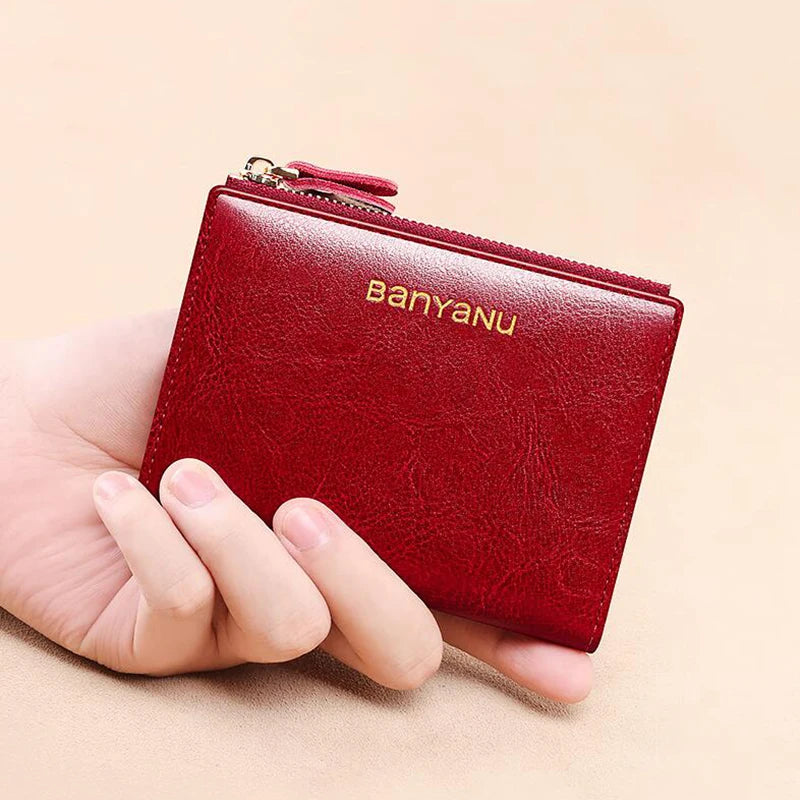 Anti RFID Woman Small Genuine Leather Purse 2024 New Design Ultra Thin Coin Wallet for Women Fashion Gifts