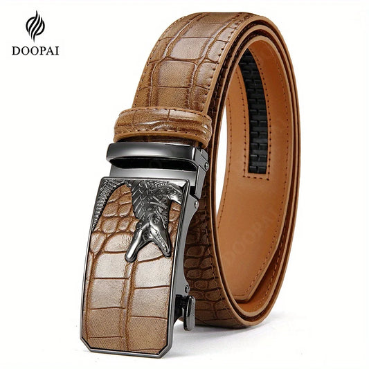 Ceinture en cuir PU pour homme Ceinture à boucle automatique tendance pour entreprise populaire Ceinture masculine de haute qualité