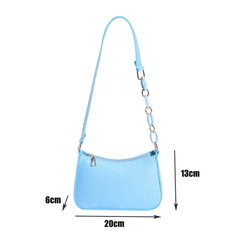 Fashion Underarm Bag Trendy Portable One-shoulder Small Square Women's Girl Handbag Shoulder Chain Bag Crossbody Bag