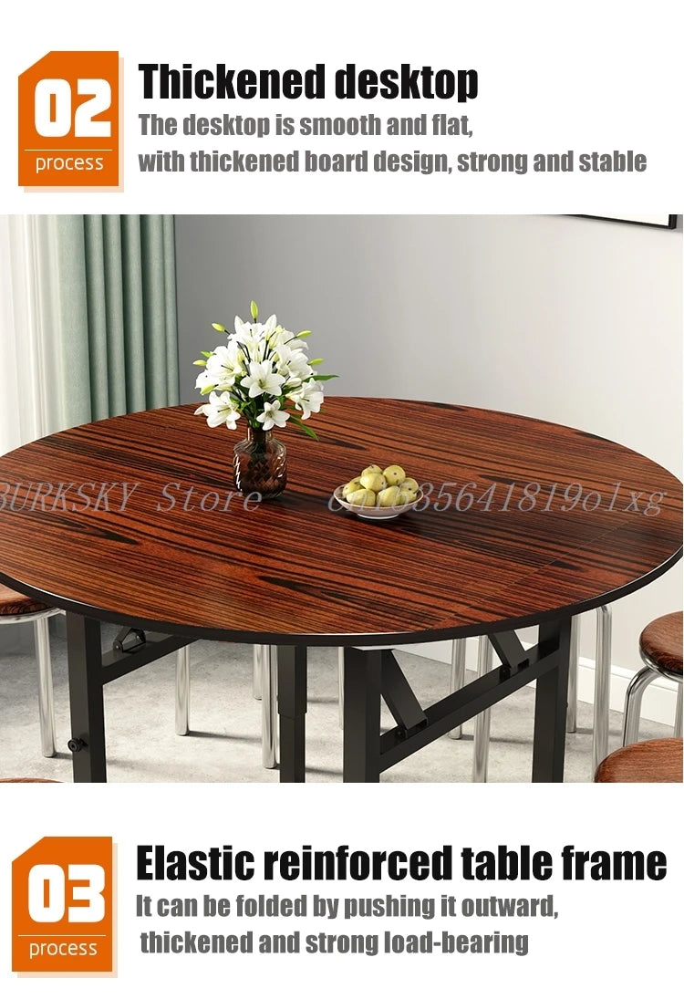 Folding Dining Table, Multifunctional Furniture, Liftable, Household, Round, Square, Foldable, Apartment, Living Room