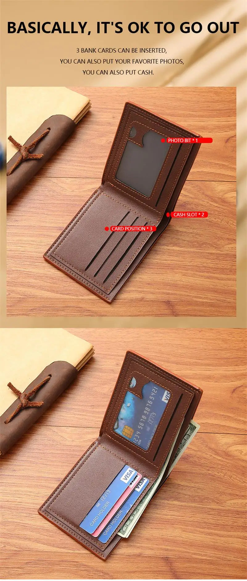 Men'S Short Fashionable Thin Wallet Multi Card Cross Pattern Wallet Spot Horizontal Large Capacity Business Soft Leather Wallet