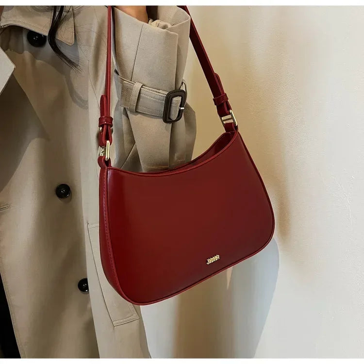 Red Underarm Shoulder Bags for Women 2024 New Texture Leather Crossbody Bag Luxury Designer Wedding Bride Handbags Sling Bag