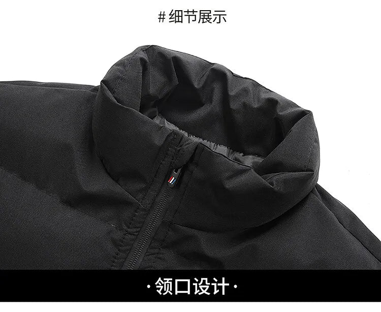 Veste parka chaude et épaisse à fermeture éclair pour homme, manteau décontracté en coton coupe-vent avec fermeture éclair, nouvelle collection hiver 2024