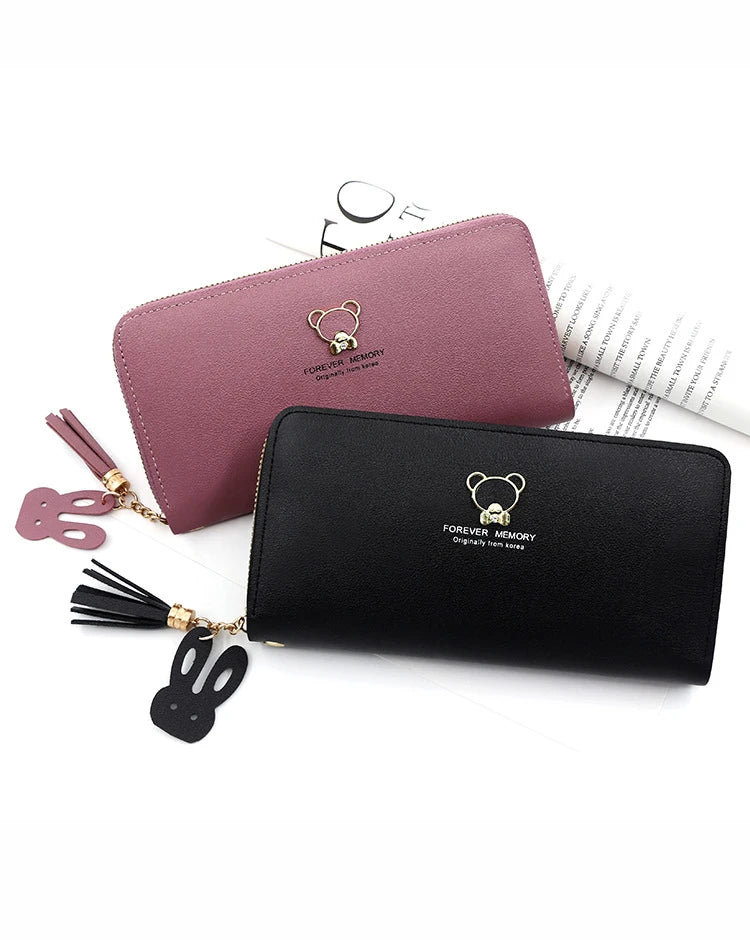 New Women Phone Bags Long Wallets Free Name Engraving Cute Card Holder Zipper Female Purse Minimalist Coin Pocket Women's Wallet