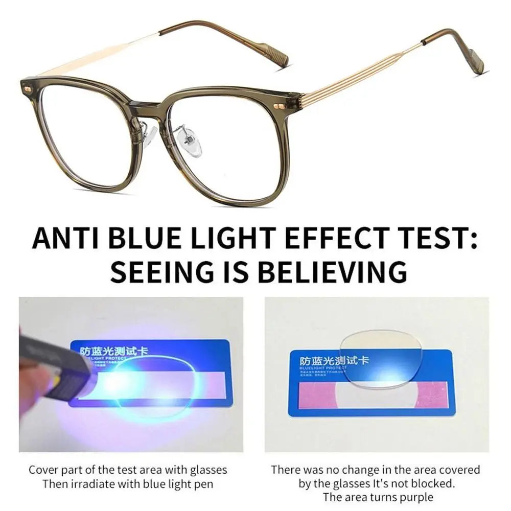 Anti-Blue Light Glasses Women Men Oversized Optical Frame Eye Protection Ultra Light Eyeglasses Office Computer Goggles