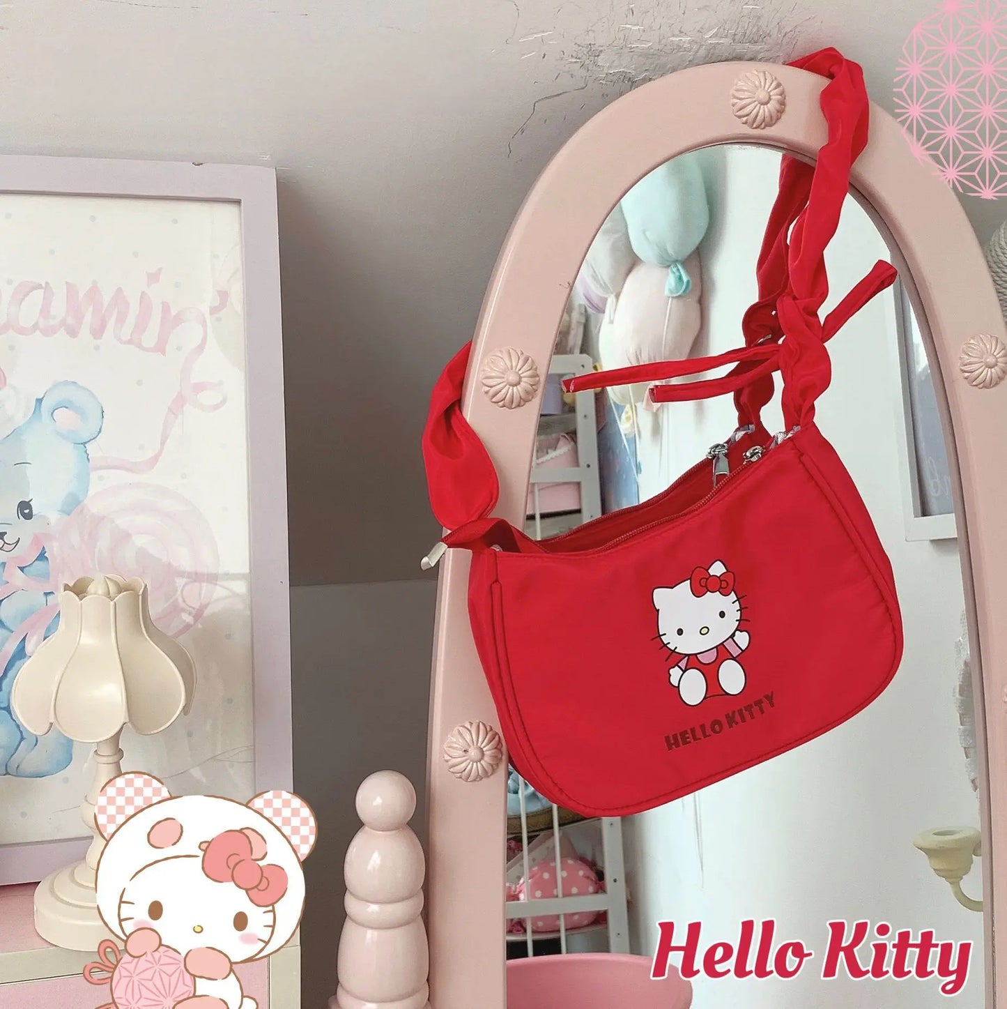 Sanrio Hellokitty Kuromi Cinnamorol Mymelody Pochacco Armpit Bag Kawaii Shoulder Bag Casual Allmatch Tote Women Commuter Handbag