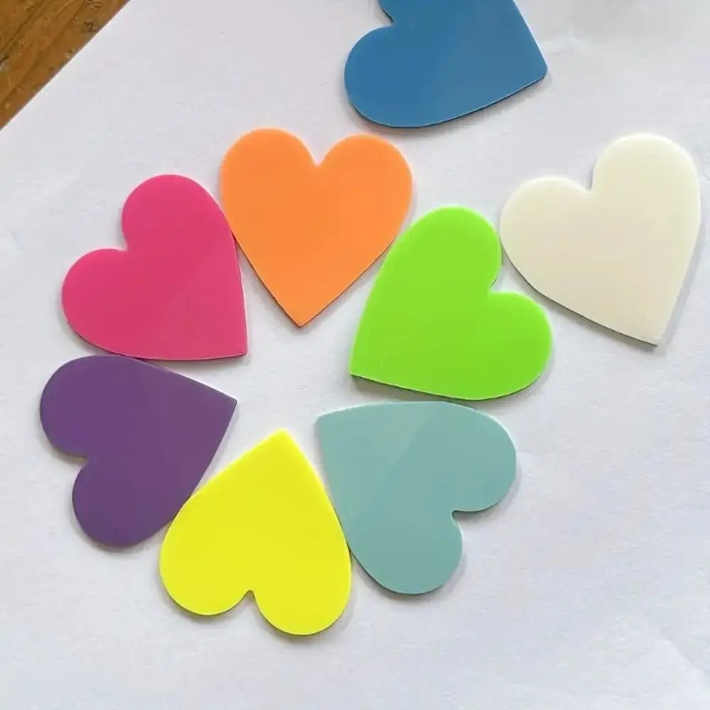 8pcs Small Love Transparent Sticky Notes Creative Student Heart Type Label Stickers 160 Sheets