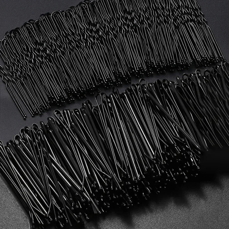 Black Hair Clips U-Shaped Bobby Pin Women Invisible Wavy Hairpin Hairstyle Styling Metal Hair Grips Barrette Hair Accessories