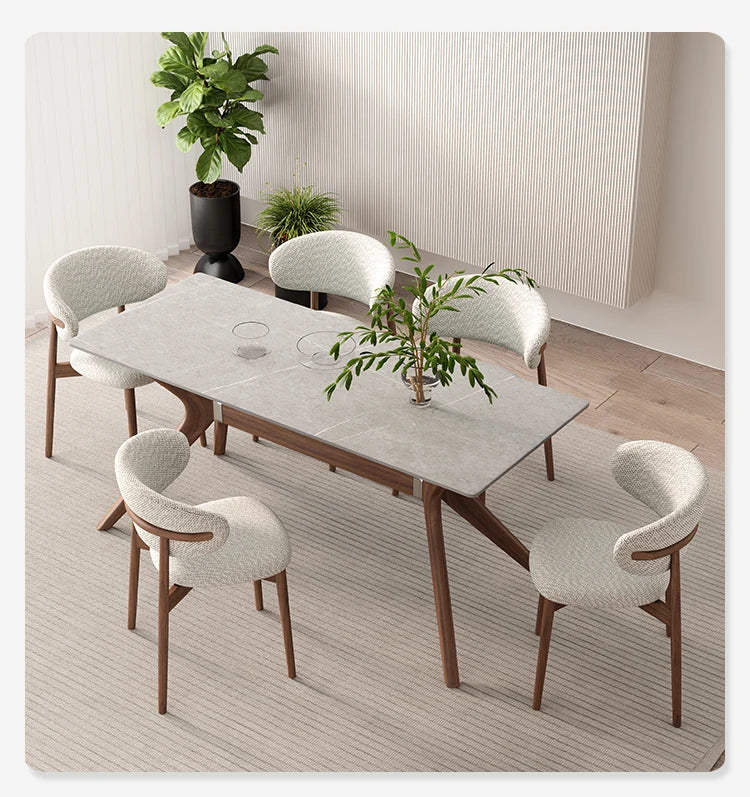 Nordic Mobile Dining Room Sets Armchair Foldable Design Chair Dining Table Set Modern Tavolo E Sedie Pranzo Home Furniture DW