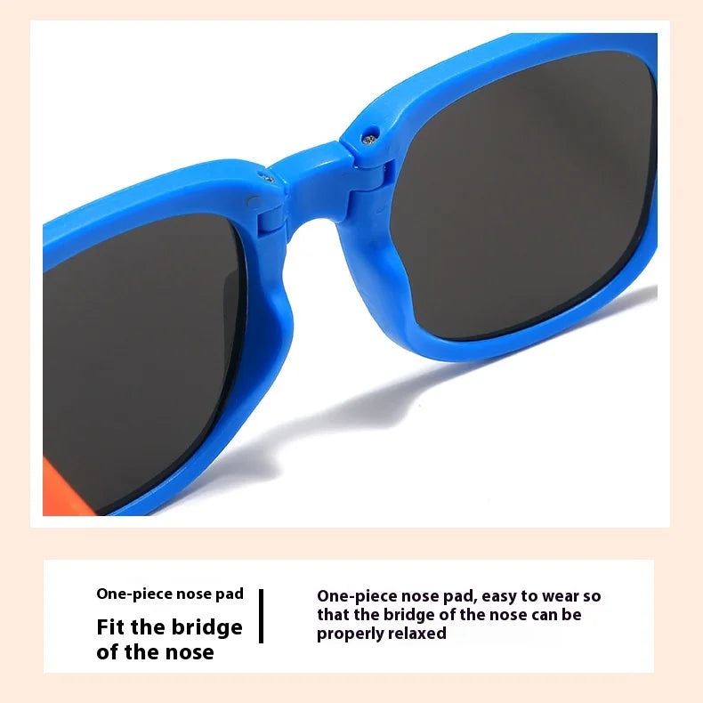 Folding Fashionable UV Resistant Baby Sunglasses New Box Art Children's Glasses Trend