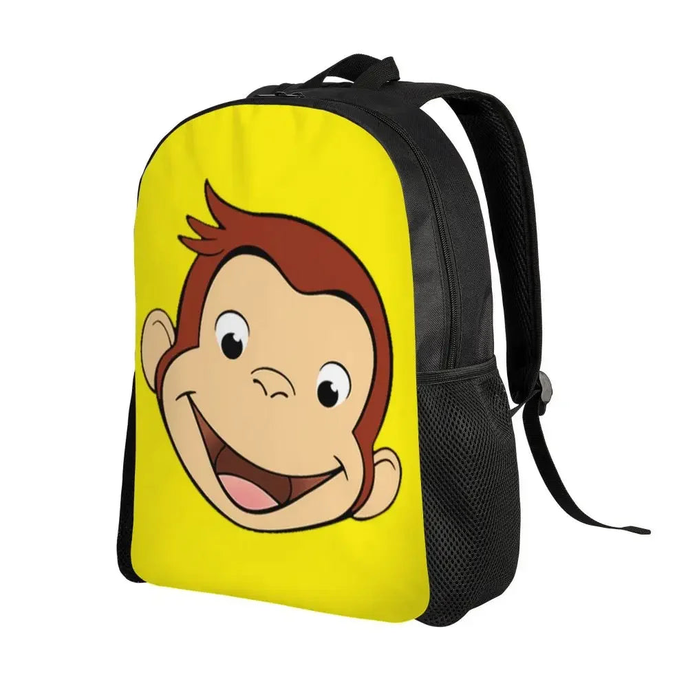 Customized Curious George Backpacks Women Men Casual Bookbag for School College Monkey Bags