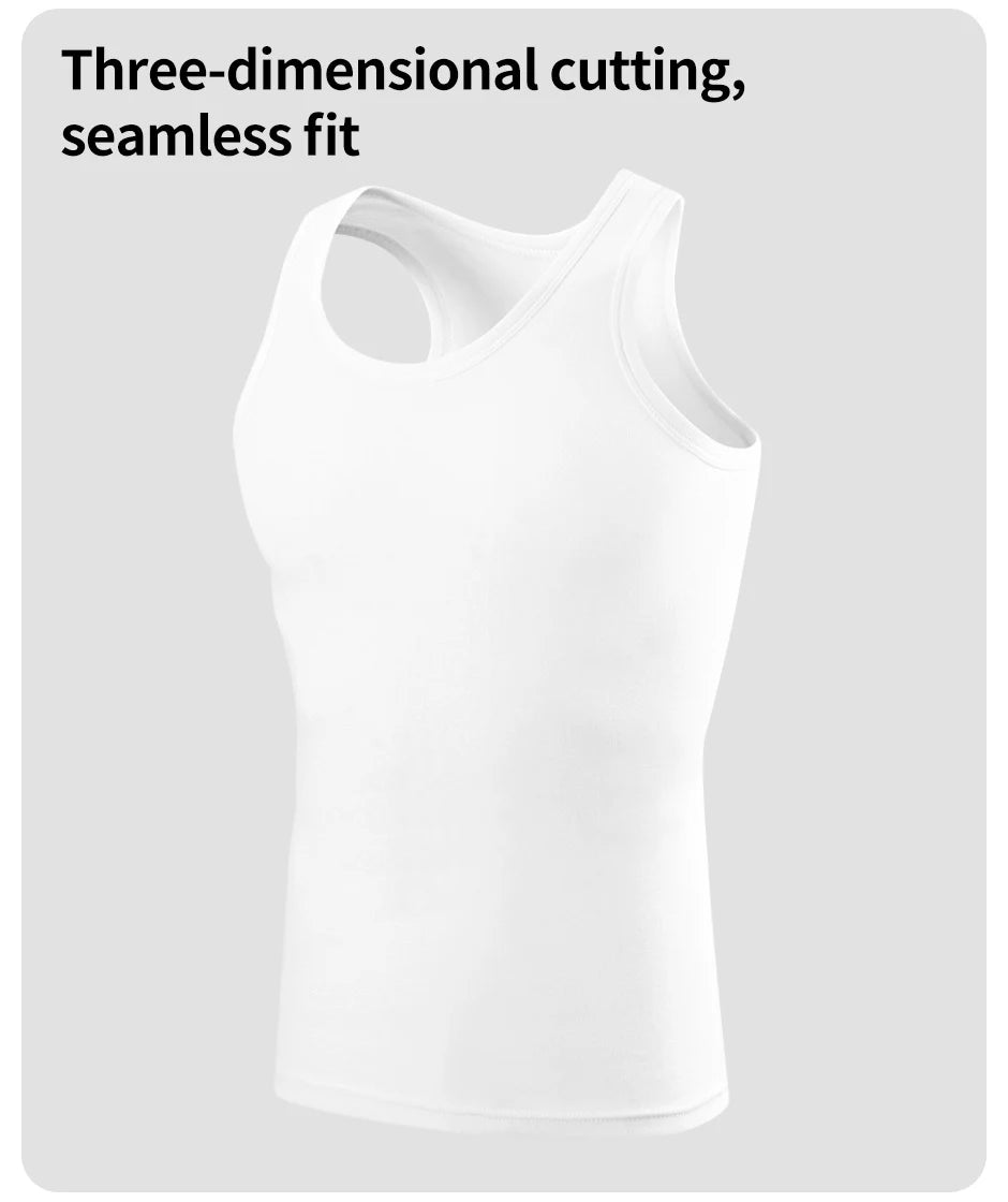 Men's pure cotton vest, fitness and sports training camisole, summer white fitted sleeveless t-shirt with a base sweatshirt