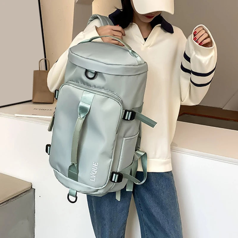 Women Large Travel Backpacks Waterproof Stylish Casual Daypack Bags with Luggage Strap Backpack Ladies Sports Yoga Luggage Bags