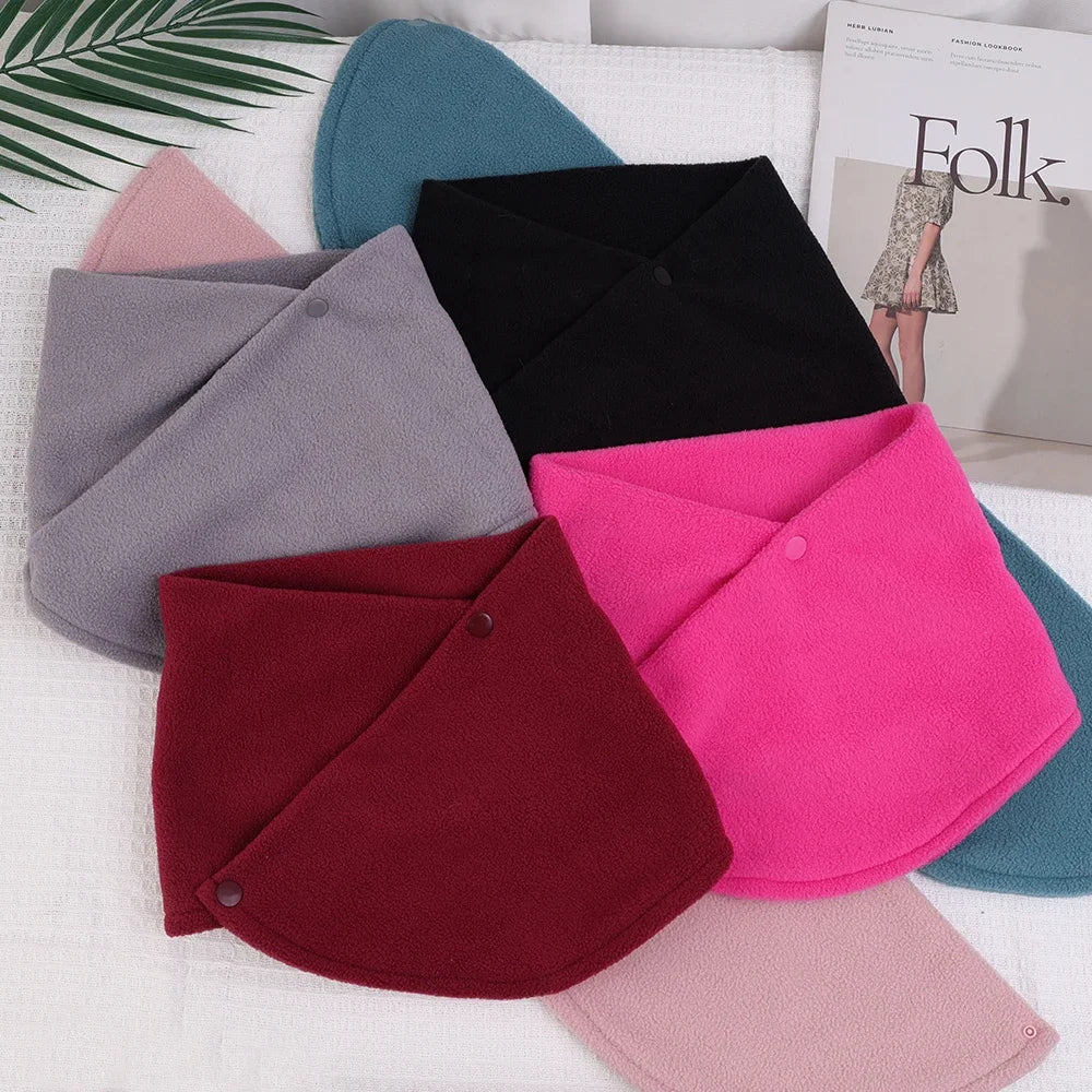 Women Winter Fleece Neck Scarf Thicken Warmth Autumn Neck Sleeve for Men Scarf Scarves Plush Double Layer Neckerchief Scarf Ring