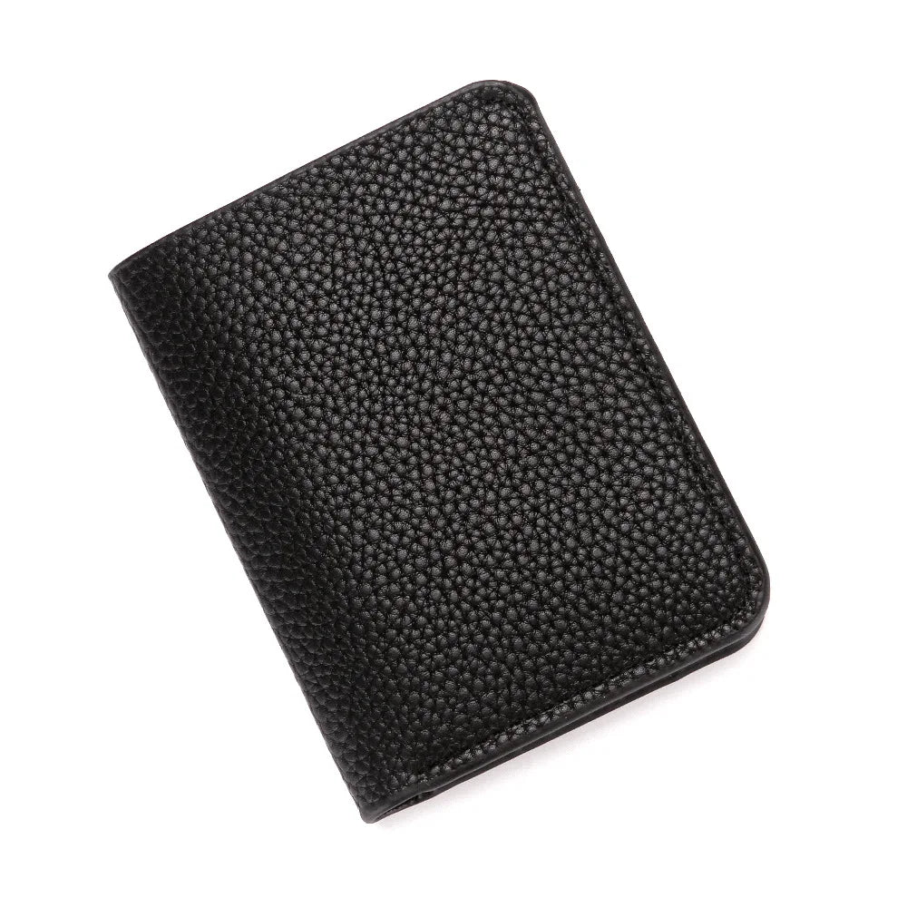 2022 New Ultra-thin Soft Wallet Pu Leather Lychee Grain Mini Credit Card Wallet Men's Card Case Men's Short Bill Card Case