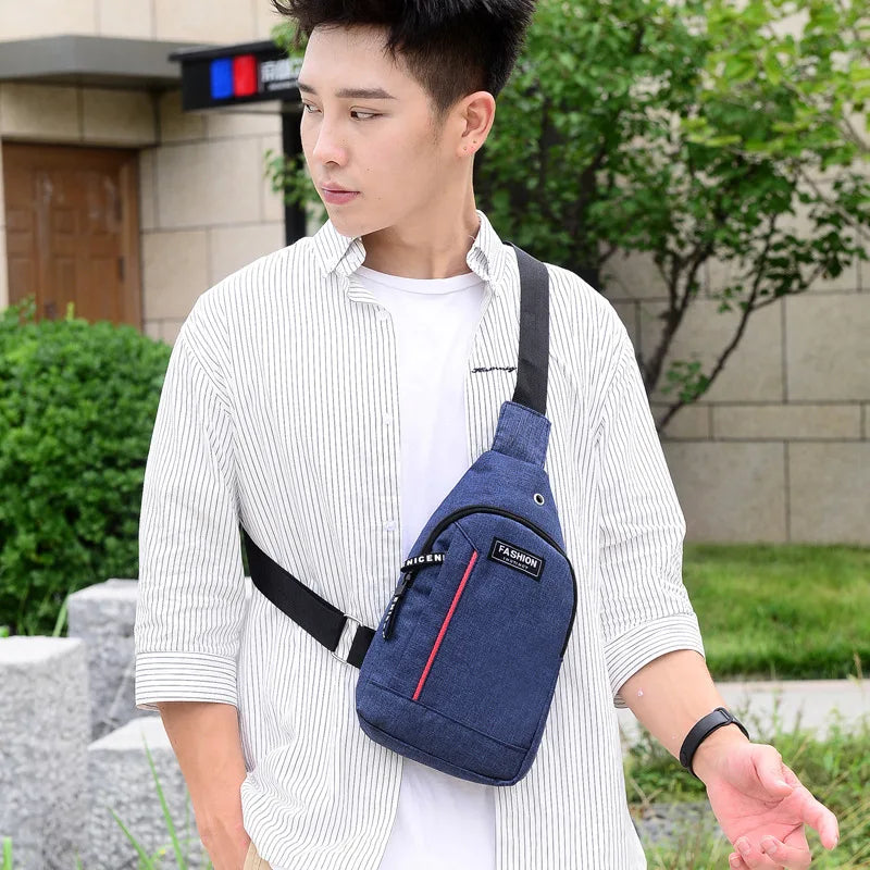 Men Fashion Multifunction Shoulder Bag Crossbody Bag On Shoulder Travel Sling Bag Pack Messenger Pack Chest Bag For Male