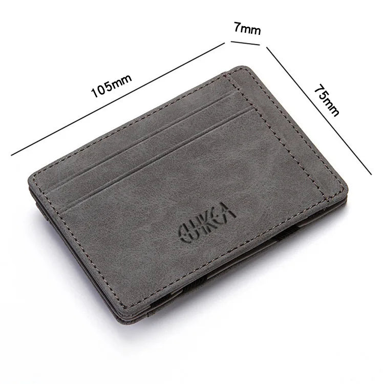 New Mini Men Wallets Name Engraved Card Holder Male Wallet High Quality PU Leather Zipper Coin Pocket Small Magic Man Purses