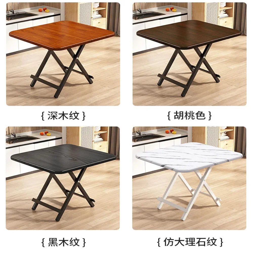 Portable Folding Table 60/70CM Modern Simple Living Room Dinning Set Furniture Solid Wood Restaurant Kitchen Table Folding Chair