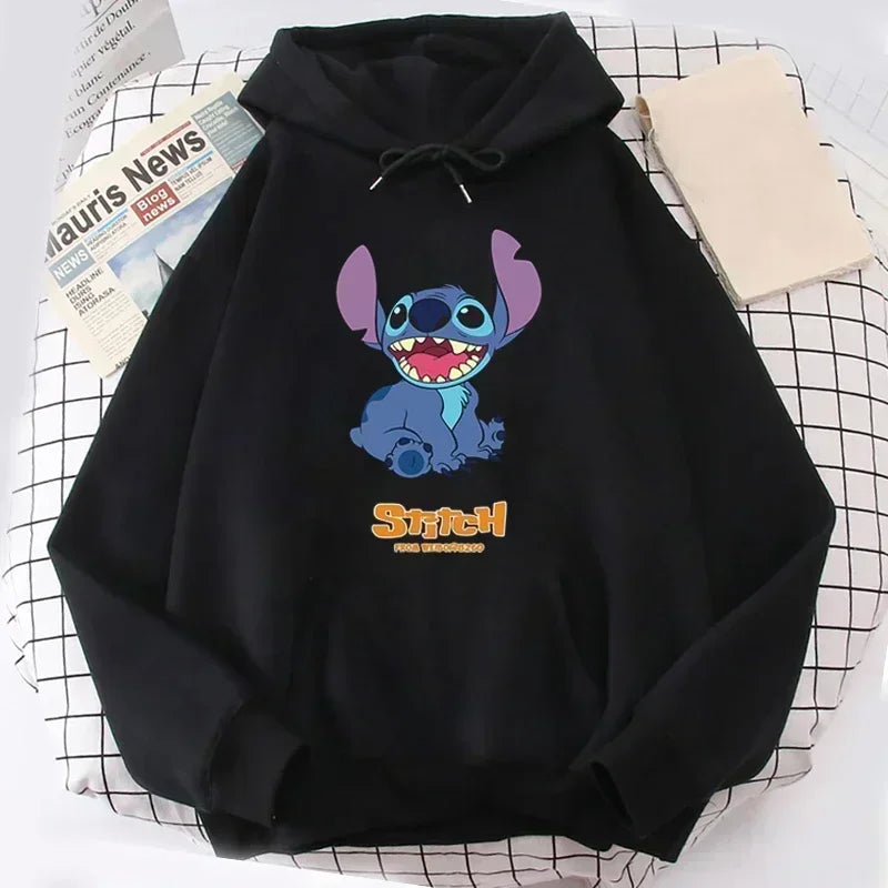 Daily Printed Stitch Men Hoodies Disney Cartoon Creative Fashion Graphics Trendy Comfortable Autumn Winter Male Sweatshirts