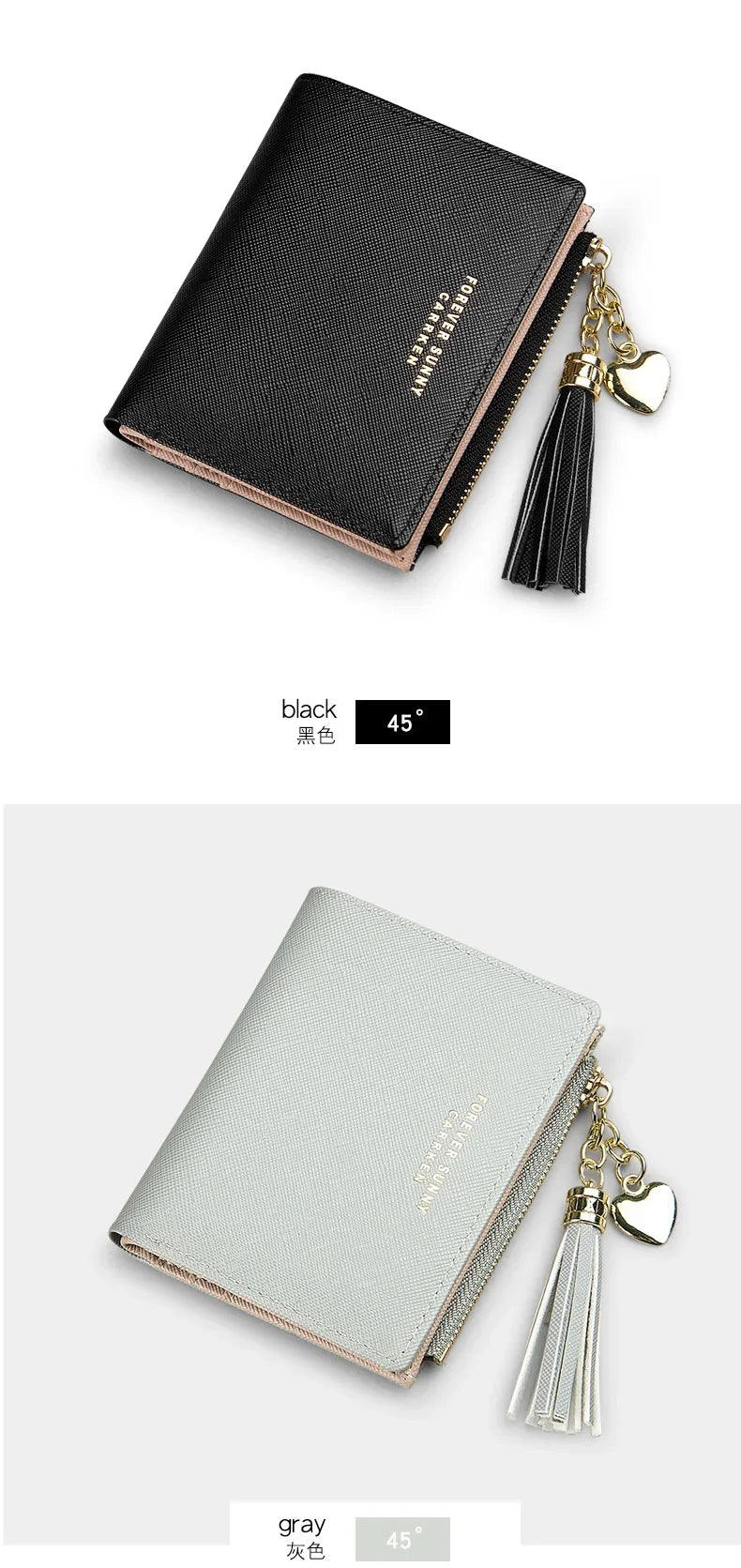 Fashion Women's Wallets Tassel Short Wallet For Woman Zipper Mini rfid Coin Purse Ladies Small Wallet Female Leather Card Holder