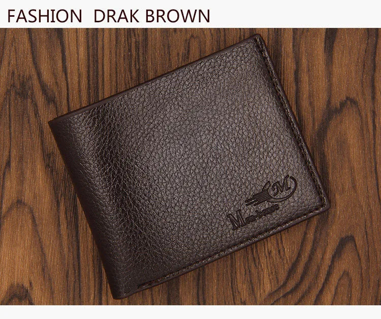 Short Men Wallets High Quality Slim Card Holder Coin Pocket Name Customized Male Wallet Brand Photo Holder New Small Men Purses