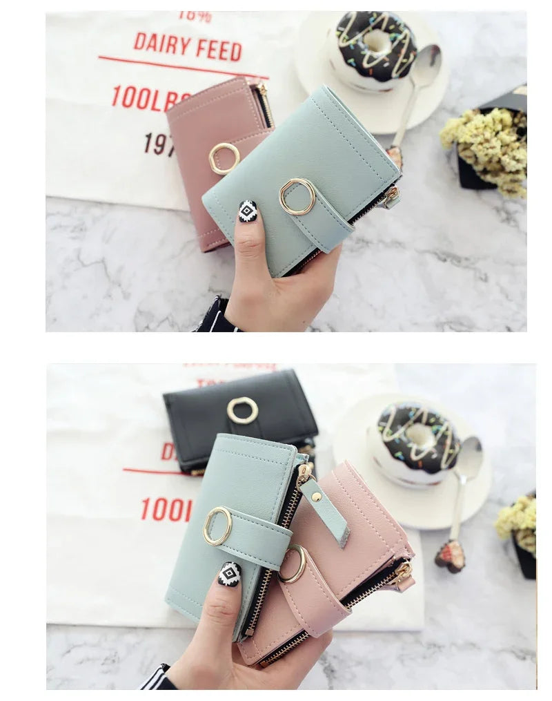 Fashion Trend Clutch Female Purse Money Clip Wallet Small Zipper Brand Leather Luxury Purse Women Ladies Card Bag for Women