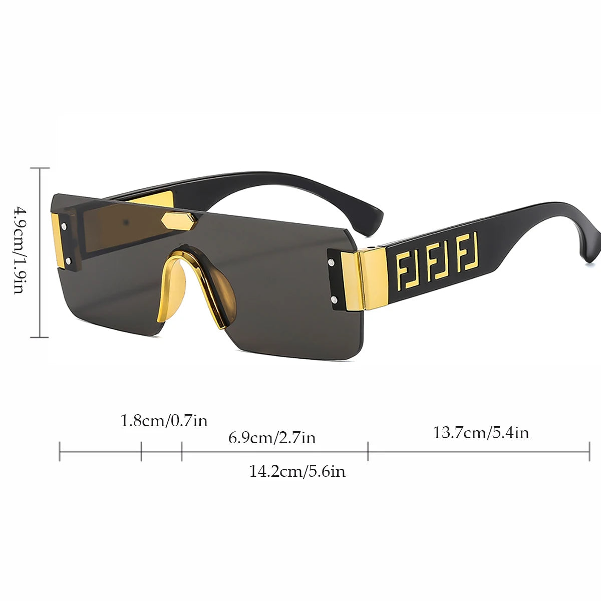 New Fashionable Frameless Trimmed Fashionable Mirror for Men and Women Trendy Personality Square Decorative Sunglasses