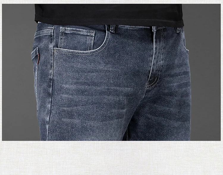 Elastic Loose Plus Size Denim Men Long Jeans Fashionable Oversized Business Casual Big New Arrivals High Quality All Seasons