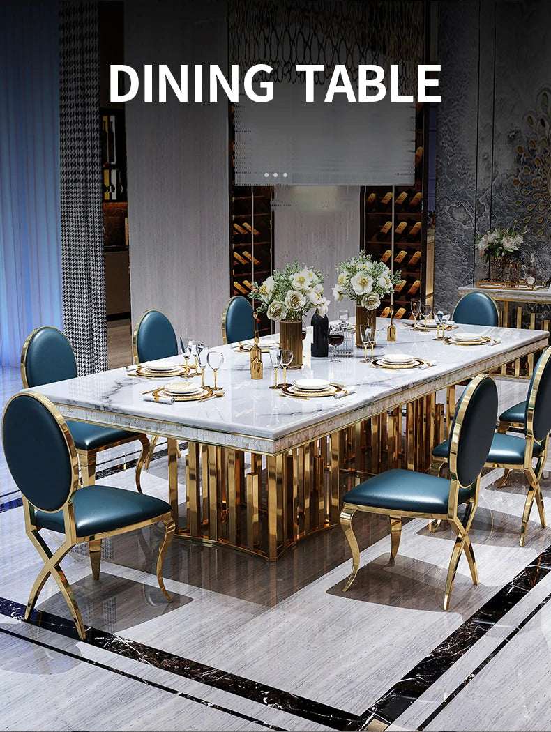 Luxury Modern Dining Table Chair Marble Desk Mobile Kitchen Tables Console Dining Table Mobile Table A Manger Home Furnitures