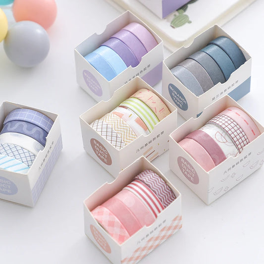 Card Lover 5 Rolls Basic Series Journal Colourful Washi Tape Scrapbooking Morandi Color Masking Tape Journaling Material