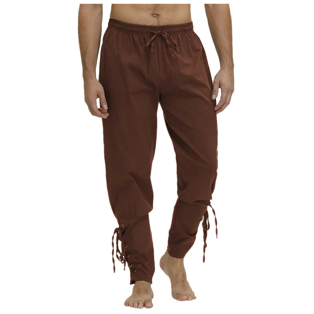 Pantalon de pirate Viking Costume pour hommes Pantalon médiéval Renaissance Short à cordon Costume d'Halloween Cosplay adulte