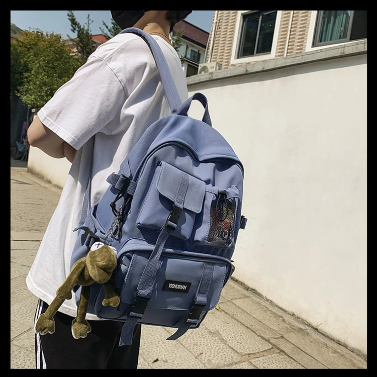 2024 Unisex School Backpack Black Nylon Anti Theft Large Students Laptop Rucksack Sweethearts Casual Travel Chic Korean Mochilas