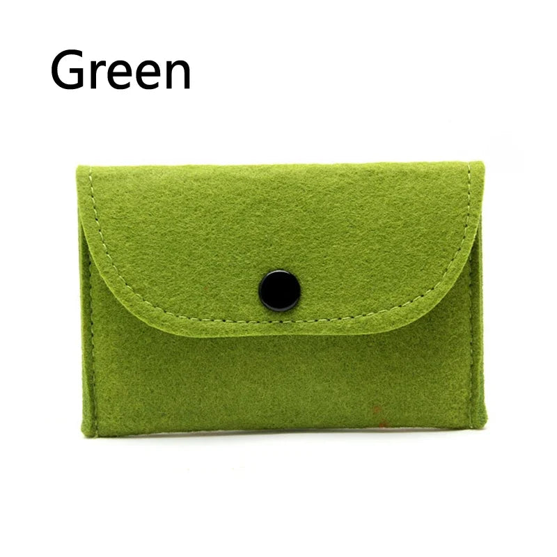 Unisex Felt Coin Purse Bag Women Girls Mini Zipper Coin Wallet Case Casual Square Money Change Card Key Holder Pouch