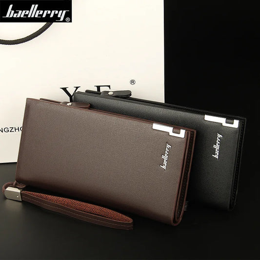 Baellerry Men Long Wallets Large Capacity Zipper Handbag Card Holder Male Purse Coin Pocket Luxury Brand Clutch Wallet For Men