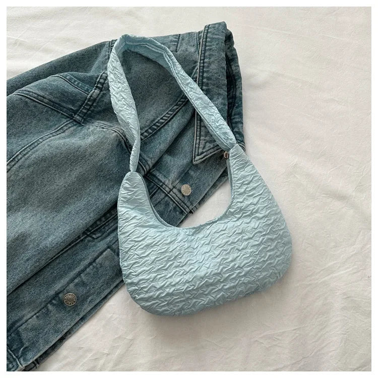 2023 Korean Version Soft Women Shoulder Bag Casual Simple Handbags Designer Artistic Style Underarm Bag Sweet Dumplings Bag