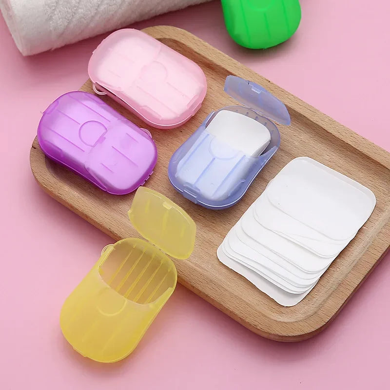 Savon jetable en flocons pour voyage, camping, randonnée, savon portable, papier pour lavage des mains, tablettes de savon de nettoyage, savons parfumés pour toilettes