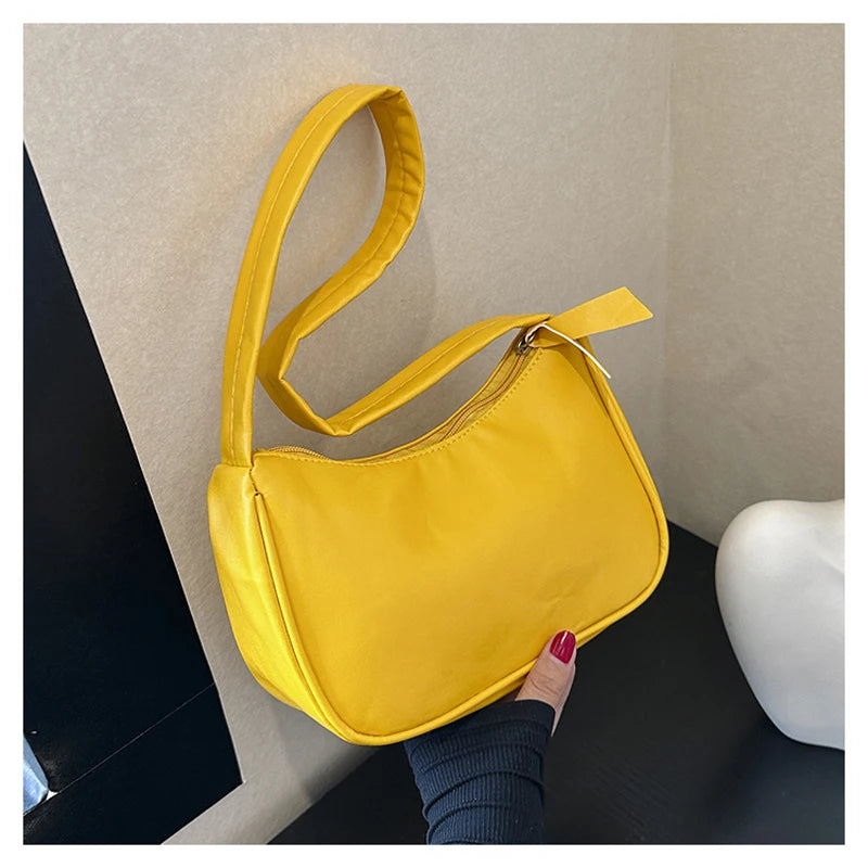 New 2024 Fashion Retro PU Leather Women Handbag Vintage Top-Handle Shoulder Bag Female Small Subaxillary Bag