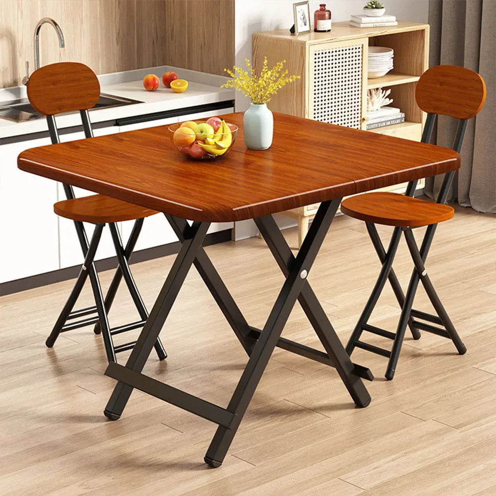 Portable Folding Table 60/70CM Modern Simple Living Room Dinning Set Furniture Solid Wood Restaurant Kitchen Table Folding Chair