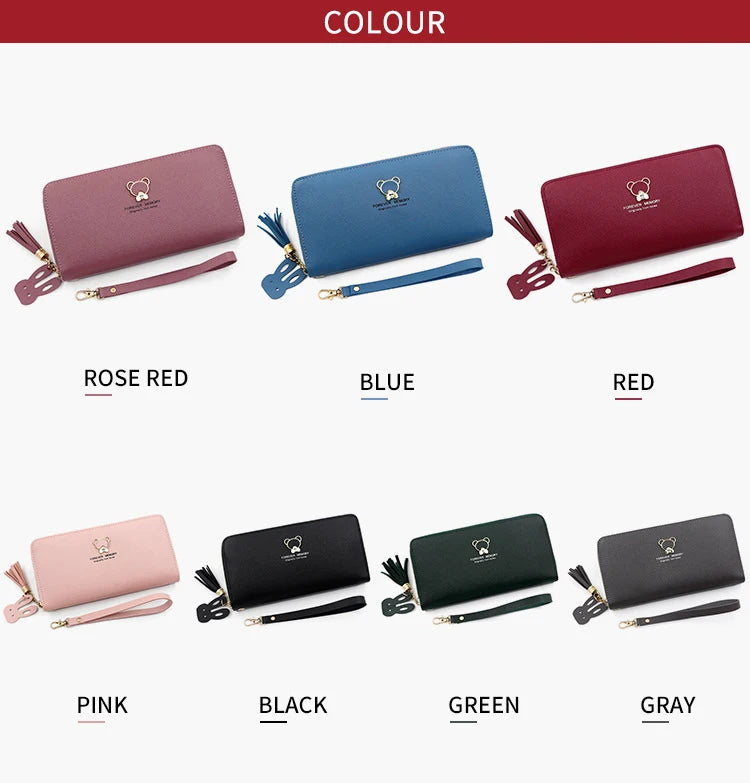 New Women Phone Bags Long Wallets Free Name Engraving Cute Card Holder Zipper Female Purse Minimalist Coin Pocket Women's Wallet