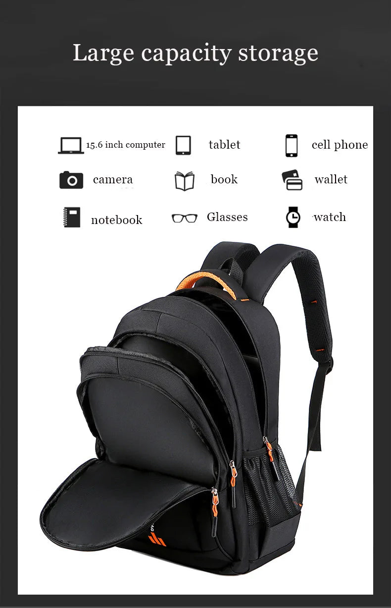 Men's Backpacks Oxford Waterproof Rucksack Business Computer Bag Casual Backpack Senior High School Student Schoolbag Large Capa